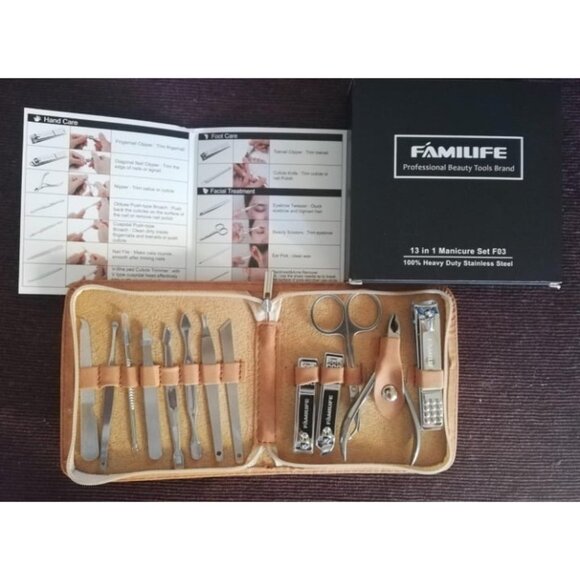 New Manicure Set, Nail Professional Kit Manicure Kits Nail Clipper Sets, 13PCS - Picture 2 of 3